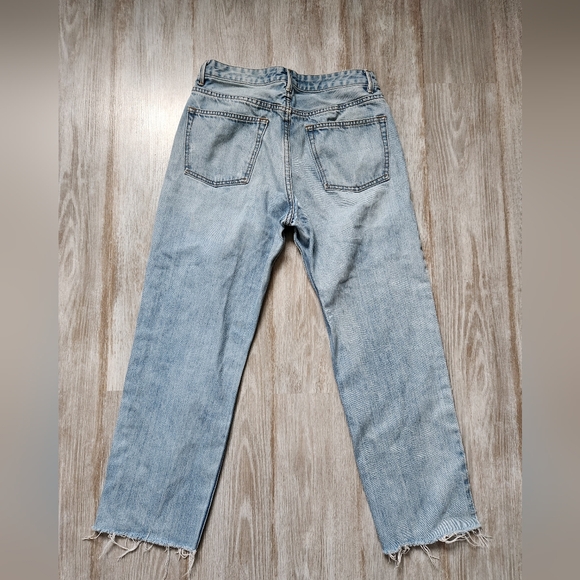 Evidnt Med Wash Med Rise Blue Denim Jeans Distressed Straight Leg Sz 27 - Picture 10 of 10